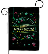 Christmas Neon Light Garden Flag 13 X 18.5 Double-Sided House Banner - £15.63 GBP