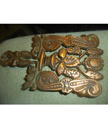 Vintage Cast Iron Trivet Design - Unknown Maker-Looks like GOLD GRAPES S... - £11.83 GBP