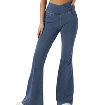 Halara Flex High Waisted Crossover Stretch Knit Super Flare Jeans XL Petite - $29.99