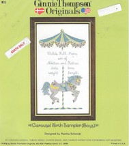 Ginnie Thompson Originals Carousel Birth Sampler (Boy) Embroidery Graph - $5.00