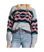 Free People I Heart You Gray Blue Pink Wool Blend Cropped Sweater size X... - $640.75 MXN
