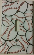 Baseball Light Switch Cover wall decor sports kid playroom mitt glove gift baby  - £8.35 GBP