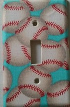 Baseball Light Switch Cover bedroom decor sports kid playroom mitt glove Indians - £8.38 GBP