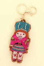   Christmas Nutcracker Seed Beaded Keychain - $25.55