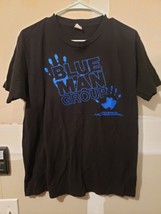 Blue Man Group Shirt Size Large Universal Studios Orlando hand print black - £11.17 GBP