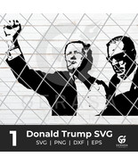 Donald Trump SVG, Donald Trump Survive SVG, Donald Trump Fight Silhouett... - $27.91 MXN