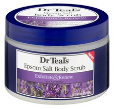 Dr Teals Exfoliate &amp; Renew Lavender Epsom Salt Body Scrub 16 oz (Pack of 2) - £27.17 GBP