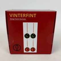 IKEA VINTERFINT Decorative 2&quot; Ornaments Green Red Bauble New 005.576.02 - £13.06 GBP