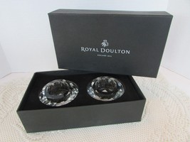 Royal Doulton Crystal Glass Pair of Radiance Small Tealight Holders MIB - £23.32 GBP