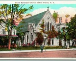 Grazia Episcopale Chiesa White Plains New York Ny Unp Lino Cartolina H7 - $14.29
