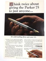 1965 Parker 75 International Fountain Pen, Sterlin Silver & Gold and Color TV Ad - $18.05