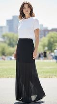 Jean Paul Gaultier Black Stretch Nylon Long Skirt Size S Made in Italy - $148.49