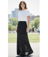 Jean Paul Gaultier Black Stretch Nylon Long Skirt Size S Made in Italy - $148.49