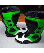 Racing Kawasaki Cowhide Motorbike Leather boots Ce Approved  - $150.00
