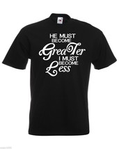 Mens T-Shirt with Quote He Must Become Stronger, Motivational Text on Tshirt - £19.54 GBP