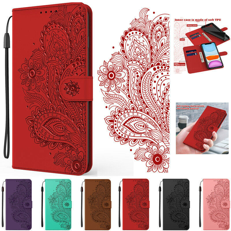 For Samsung S7 S20FE S21 ultra+ A21S A51 Magnetic Leather Wallet Flip Case Cover