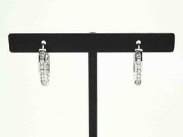 White CZ Inside Out Hoop Earrings 14k White Gold - £260.22 GBP