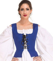 Medieval Wench Pirate Renaissance Cosplay Costume Reversible Peasant BodiceX- G - £39.73 GBP+