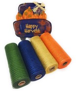 Fall Pumpkin Truck Deco Mesh Wreath Kit:  4 Rolls Decorative Mesh + Cent... - £25.92 GBP