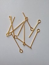 500 pcs Gold Plated Eye Pins Jewelry Findings 30mm Pins - £5.11 GBP