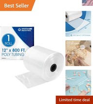12&quot; x 800&#39; Clear Plastic Tubing Roll - Versatile BPA-Free Packaging Solu... - $127.49