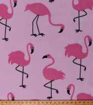 Fleece Flamingos Birds Pink Animals Fleece Fabric Print BTY A344.11 - £8.81 GBP