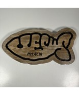 Jesus Ichthys Christian Fish Wooden Art Sign Mt. 4:19 Vtg - $280.41 MXN