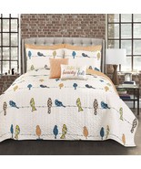 King-Size, Multicolored, Multi-Colored Lush Decor Rowley, And Bird Prints. - £77.81 GBP