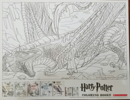 HARRY POTTER Promo Coloring Books Poster &amp; Temporary Tattoo, New - £7.19 GBP