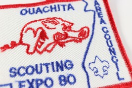 Vintage 1980 Ouachita Scouting Expo Red Boy Scouts America BSA Camp Patch - £9.02 GBP