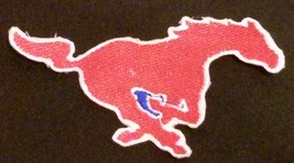 Southern Methodist Mustangs logo Iron On Patch - £4.81 GBP