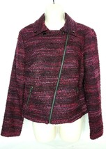 Dana Buchman Womens Blazer Coat Size 8 Diagonal Zip Up Black Red  - £31.68 GBP