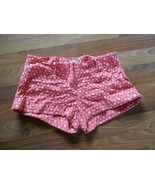 Luna Chix Size XS Coral Cotton short Shorts Embroidered white extra small - £7.87 GBP