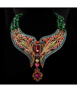 Vintage Cleopatra necklace  Dramatic rhinestone collar Signed statement ... - £137.66 GBP