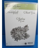 STAMPIN UP HEARTFELT BLOOMS Mounted on Wood Blocks STAMP SET - $15.00