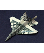 Dollar Origami JET FIGHTER F-18 Made with MONEY Cash Military Aircraft Airforce - $25.00 - $69.95