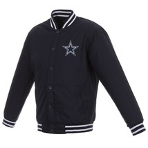 NFL Dallas Cowboys JH Design Poly Twill Jacket Navy one Patch Logo JH Design - £93.96 GBP