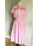 Vtg Handmade womens Smocked Prairie Pink Gingham Dress Cottage Core - $1,335.99 MXN