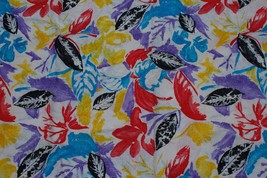 Vtg Crantex Cranston Print Works Colorful Leaf Fabric 59x186 5+ yds USA - £22.77 GBP