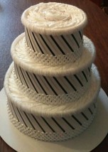 Zebra Themed Diaper Cake Baby Shower 3 Tier Black and White Stiped Gift - £51.06 GBP