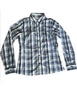 Columbia Shirt Womens Small Omni-Shade Blue Plaid Vented Roll Tab Sleeve... - £15.45 GBP