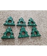 Handmade Wooden Green Christmas Tree Napkin Rings - Set Of 6 -  Holiday ... - $11.88