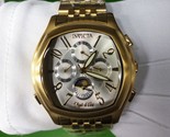invicta men gold objet d art automatic watch adjustable bracelet moon phase - $329.99