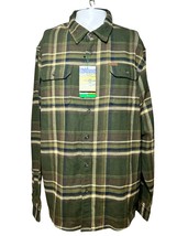New Orvis Flannel Shirt Men&#39;s XL Green Double Brushed Flannel Pockets - AC - £25.75 GBP