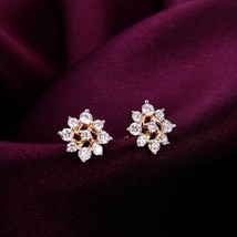 Luxurious 14K Gold Meadow Magic Diamond Earrings | Sparkling Glamour for Every O - £455.84 GBP