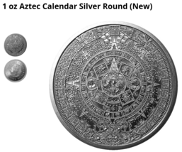 1 oz .999 Silver Aztec Calendar Stone Eagle Warrior Emperor of Tenochtitlan NEW! - £31.15 GBP