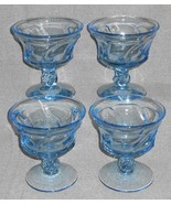 Set (4) Fostoria Glass JAMESTOWN BLUE PATTERN Sherbets or Champagnes - $39.59