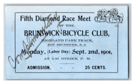 1901 Brunswick Bicycle Club Diamond Race Meet New Brunswick New Jersey N... - £25.85 GBP