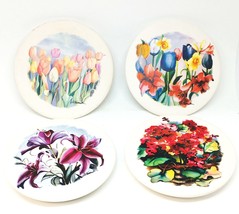 Sandstone Creations Coasters Set/4 with Wood Holder (Flowers) - £30.66 GBP