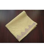 vintage yellow table runner with lilac trim tea towel - $19.75